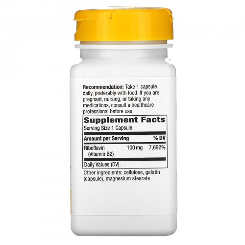 Nature's Way, рибофлавин, витамин B2, 100 мг, 100 капсул Nature's Way, рибофлавин, витамин B2, 100 мг, 100 капсул